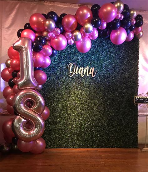 centerpiece ideas for 18th birthday|simple backdrop for 18th birthday.